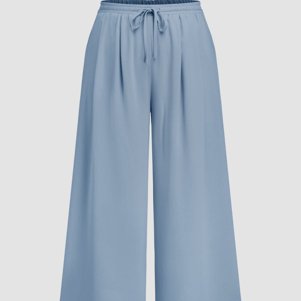 3XL Cider - Mid Waist Drawstring Wide Leg Trousers Curve & Plus